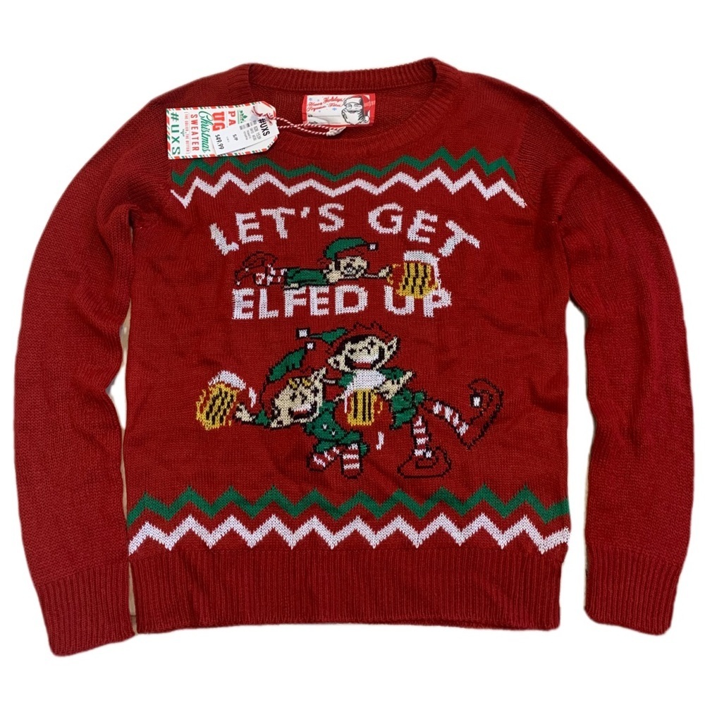"Let's Get Elfed Up" Ugly Christmas Sweater, NWT